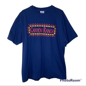 Vintage Hanes Beefy-T Canyon Ranch Blue and Red T Shirt Size XL